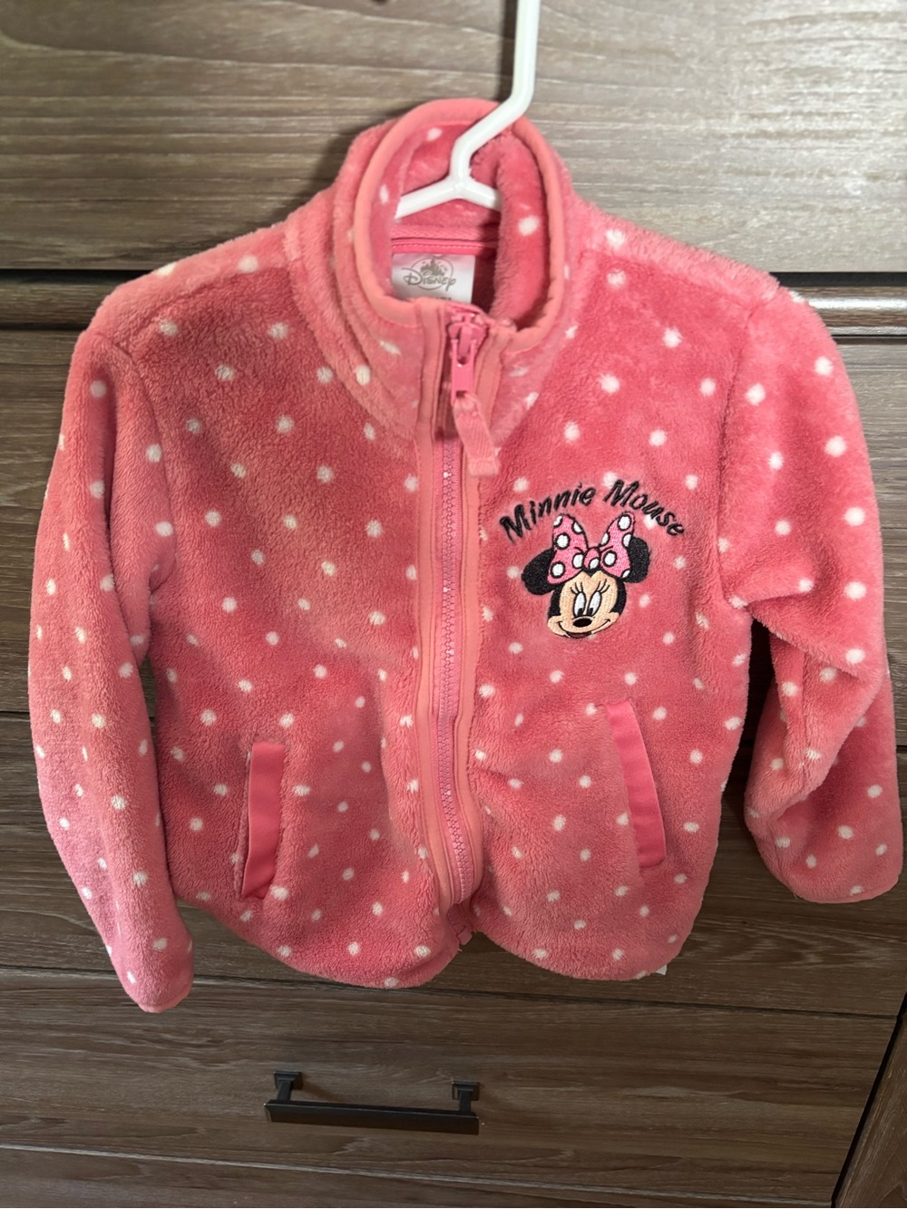 Disney Minnie Mouse Pink Polka Dot Fleece Jacket for Kids 3T